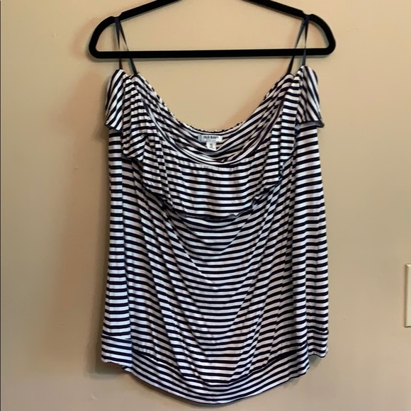 Old Navy White/Navy Striped Tube top - Picture 3 of 4